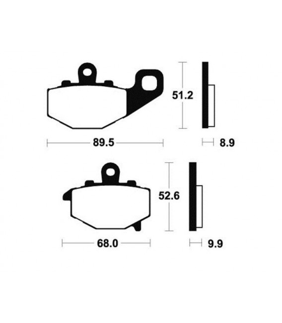 KAWASAKI ZX-6R, RR 600 cc 1998-2002 PLAQUETTES DE FREIN ARRIERE