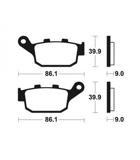 KAWASAKI Z750R 2011-2012 PLAQUETTES DE FREIN ARRIERE