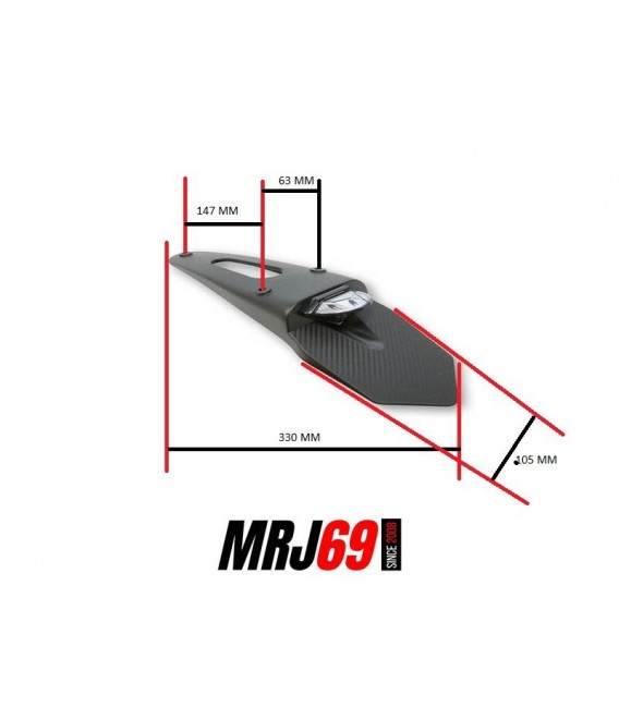 BAVETTE ARRIERE SUPPORT DE PLAQUE AVEC FEU A LEDS MOTO SUZUKI - NEUVE