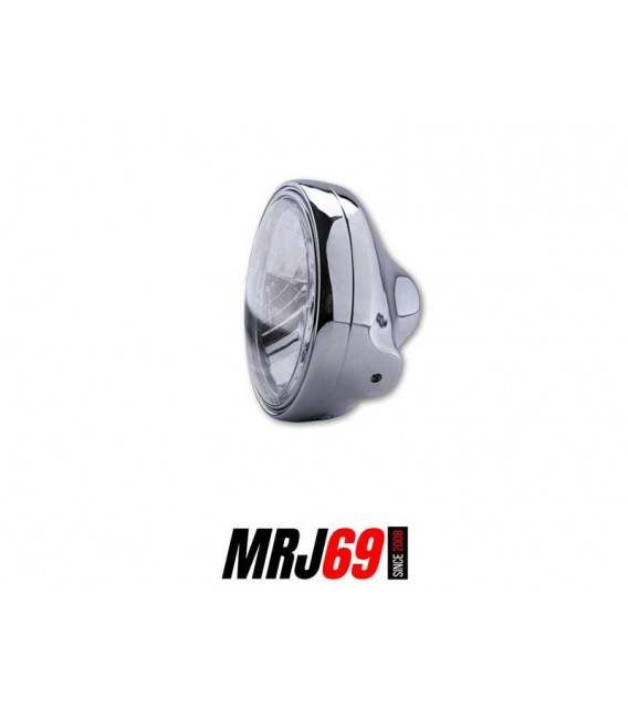 PHARE ROND NOIR 200 MM VERRE LISSE-NEUF