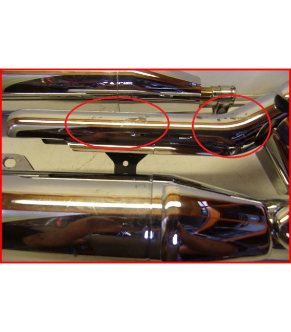 YAMAHA XVS 650 DRAGSTAR CLASSIC 2004-2006 SILENCIEUX ECHAPPEMENT "rayures"- OCCASION