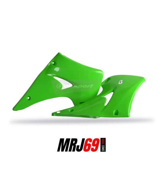 KAWASAKI 125 / 250 KX 03-08 OUIES DE RADIATEURS POLISPORT Type Origine Vert -NEUF